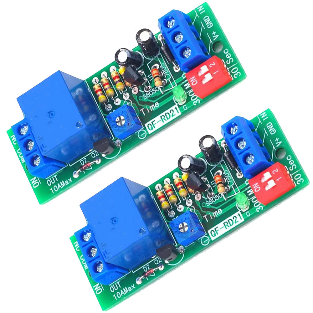2x DC12V Adjustable Time Delay Timing Timer Relay Switch Turn ON/OFF Modules USA