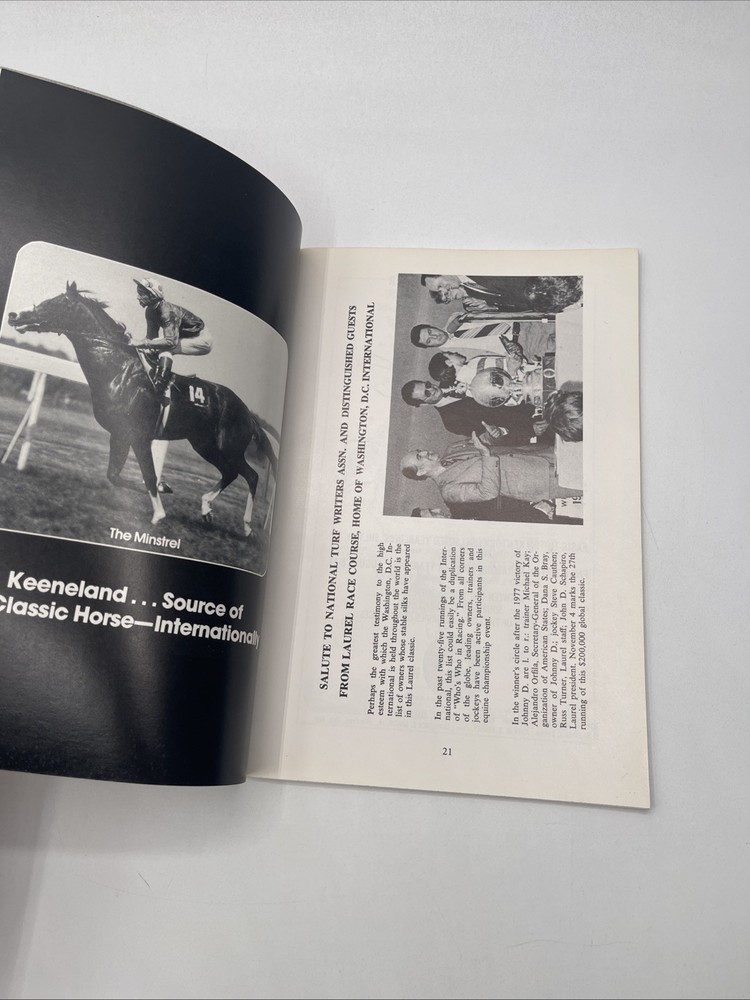 1978 National Turf Writers Association 19th Annual Dinner Program