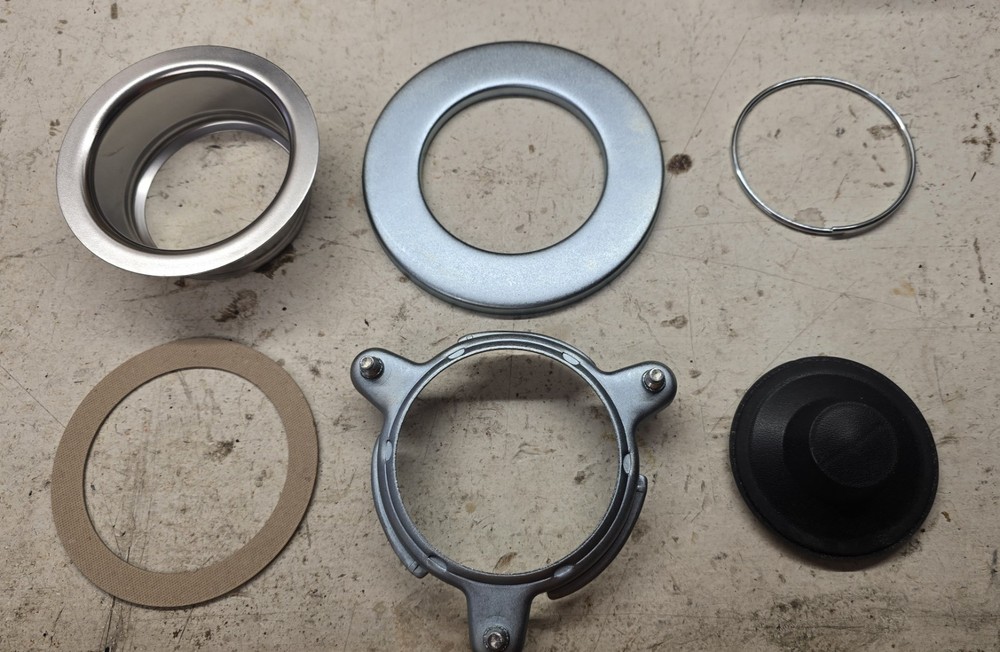 Garbage Disposal Universal Sink Flange & Lock Ring Kit w/ Stopper.
