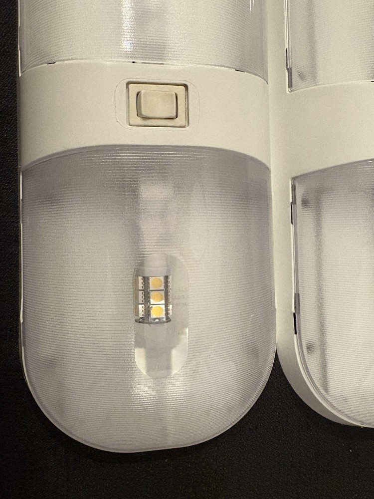 RV Double Ceiling Dome Light, Interior for Camper Trailer -Double With Bulbs