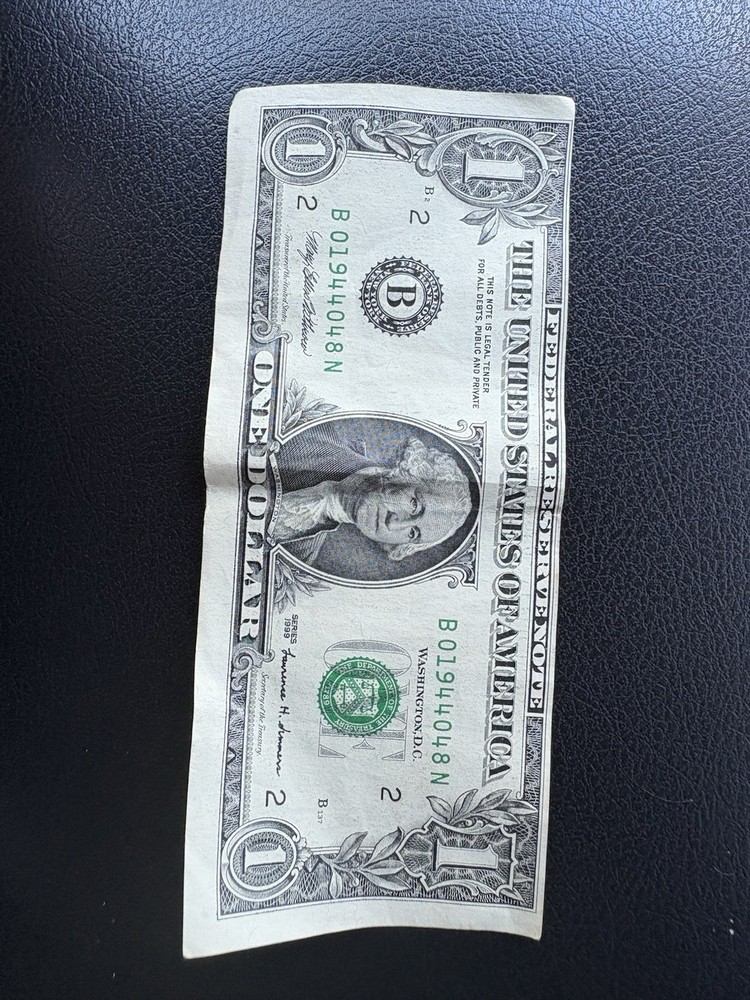Series 1999 Miscut $1 Bill Error Note Rare Misaligned Seal