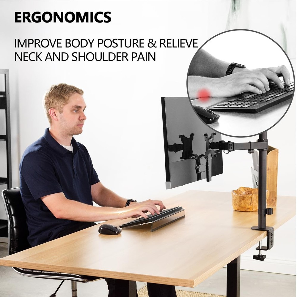 Acrylic Tilted Computer Keyboard Stand for Easy Ergonomic Typing Office Desk