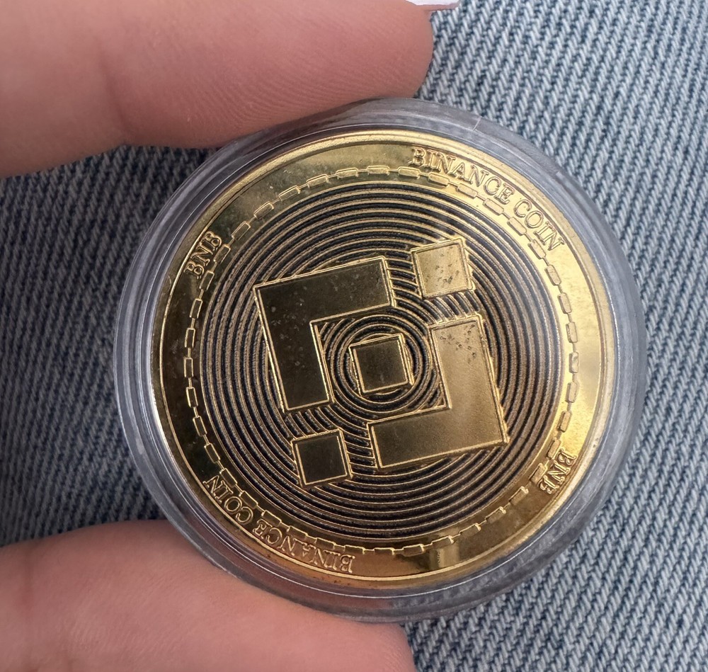 Binance Physical Coin Golden Color Plastic Protective Case Crypto Gift