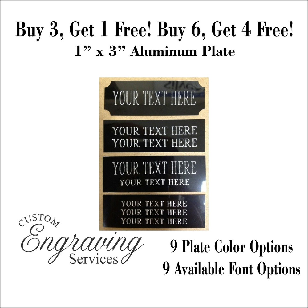 Engraved Plate Engraving Trophy Plaque Name Tag Personalized
