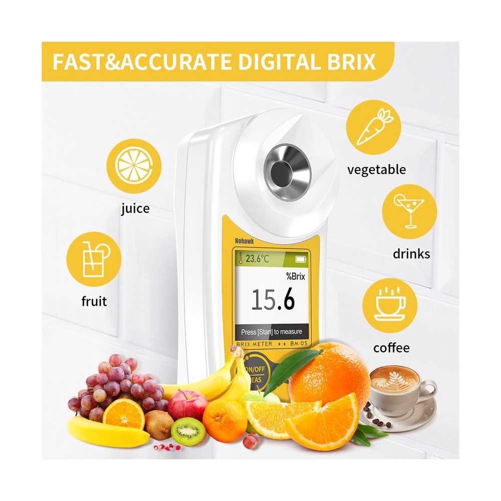 Digital Brix Refractometer Flagfront brix Meter Refractometer USB C Charging ...