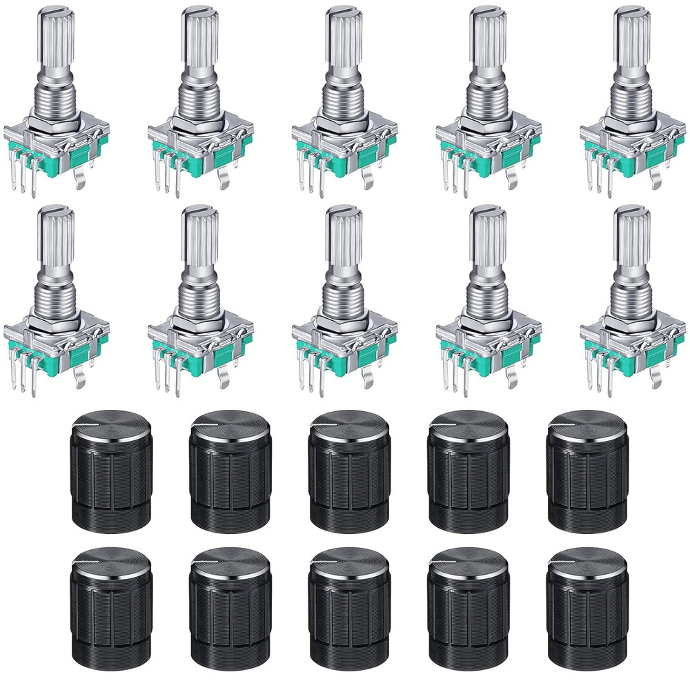 10 Pcs 360 Degree Rotary Encoder Code Switch Digital Potentiometer with Push But
