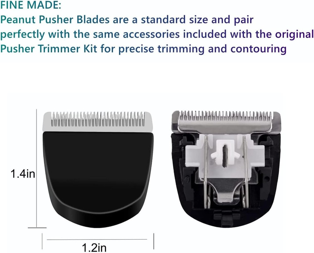 2 Pack Professional Peanut Clipper/Trimmer Snap On Replacement Blades Black