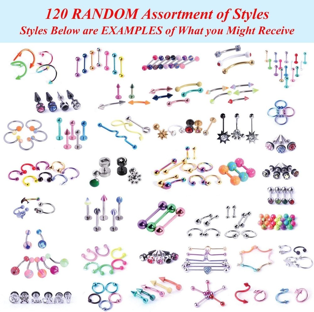 Professional Body Piercing Set - 156PC Stainless Steel