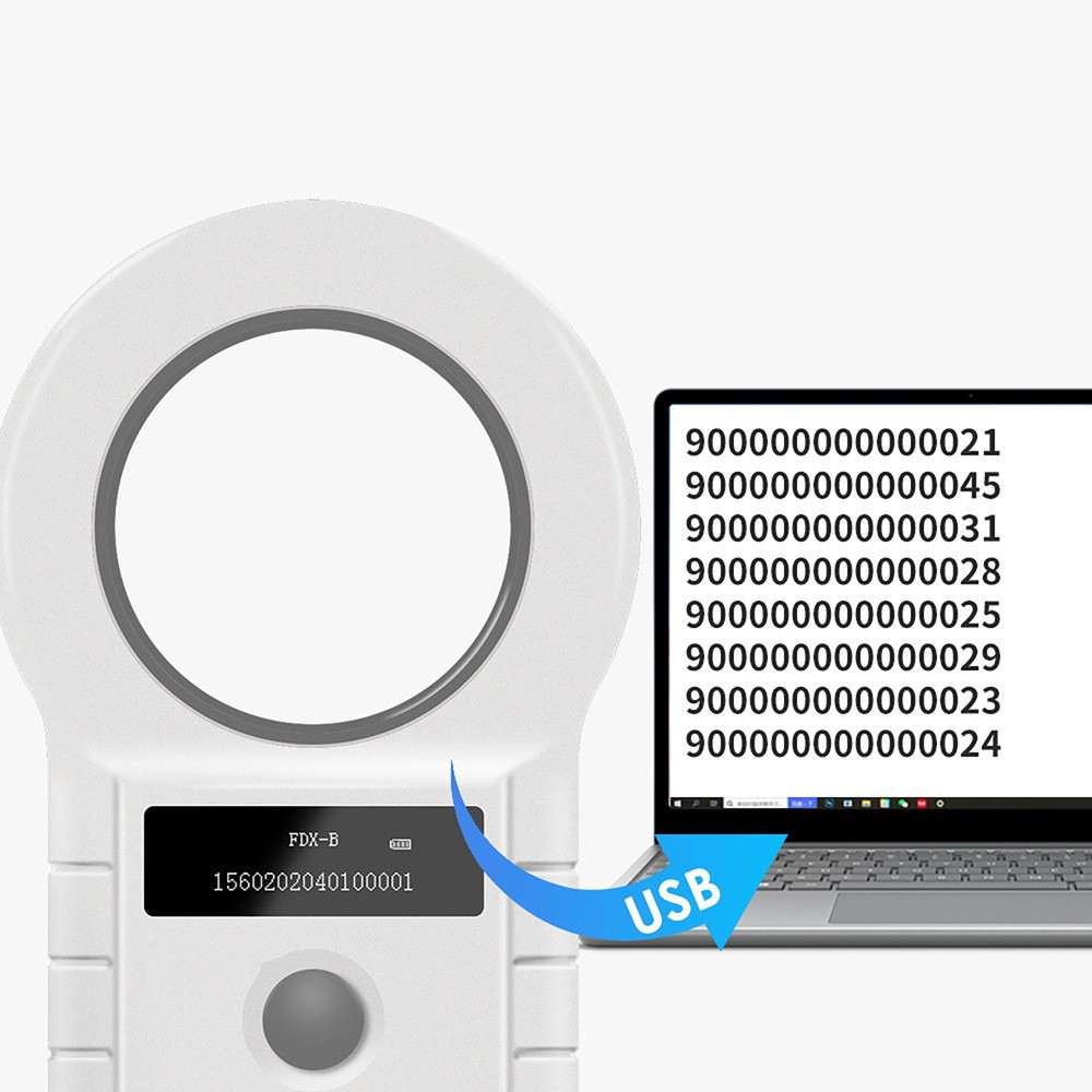 Pet Dog Cat Tag ID Reader FDX-B EMID Chip Scanner Microchip Identification