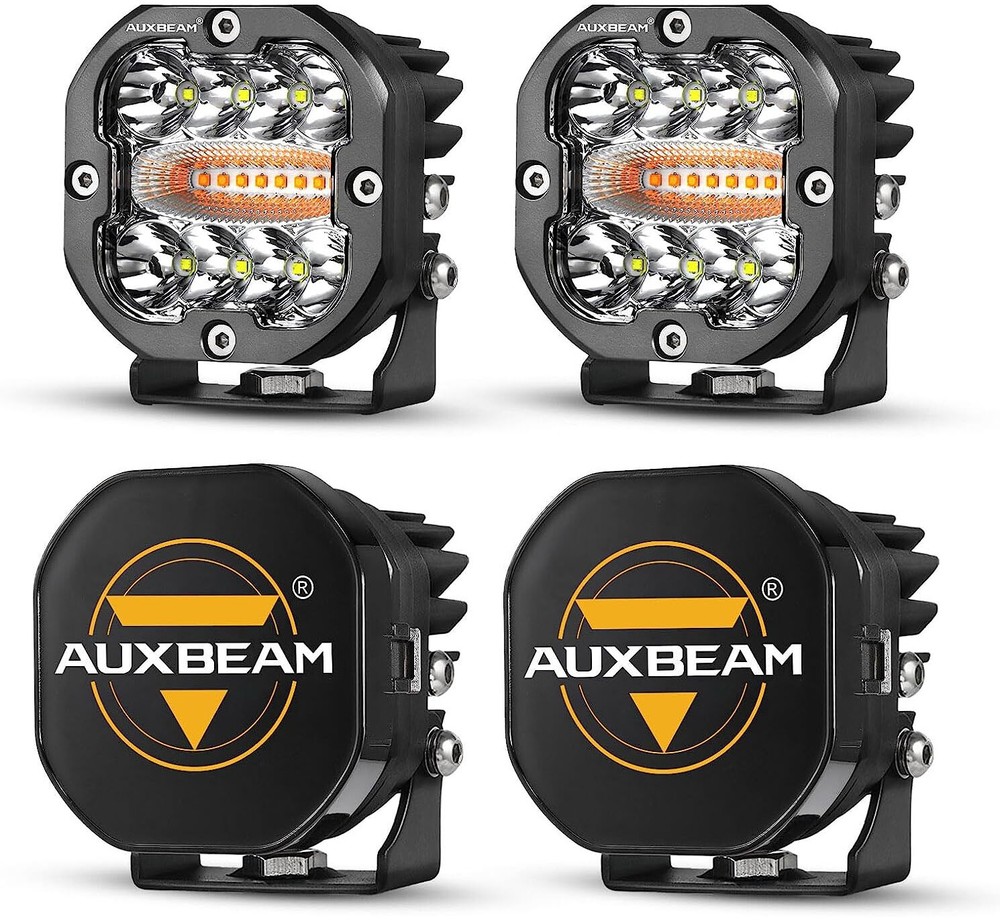 AUXBEAM 3"inch LED Cube Pods Work Light Bar Strobe Flash For Can-Am Maverick X3