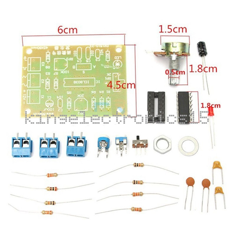 ICL8038 Function Signal Generator Module Sine Square Triangle Wave Output Kits