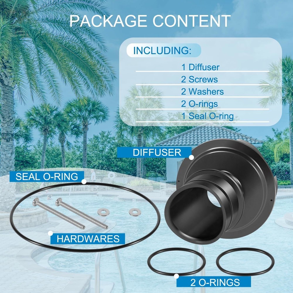 R0445400 Diffuser with O-Ring and Hardware Replacement Kit Fit for Zodiac Jandy