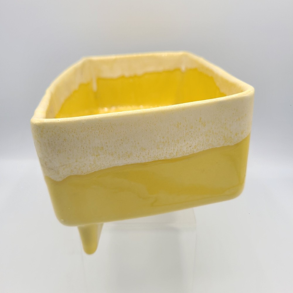 Yellow Mid Centery Modern Glaze Dipped Planter
