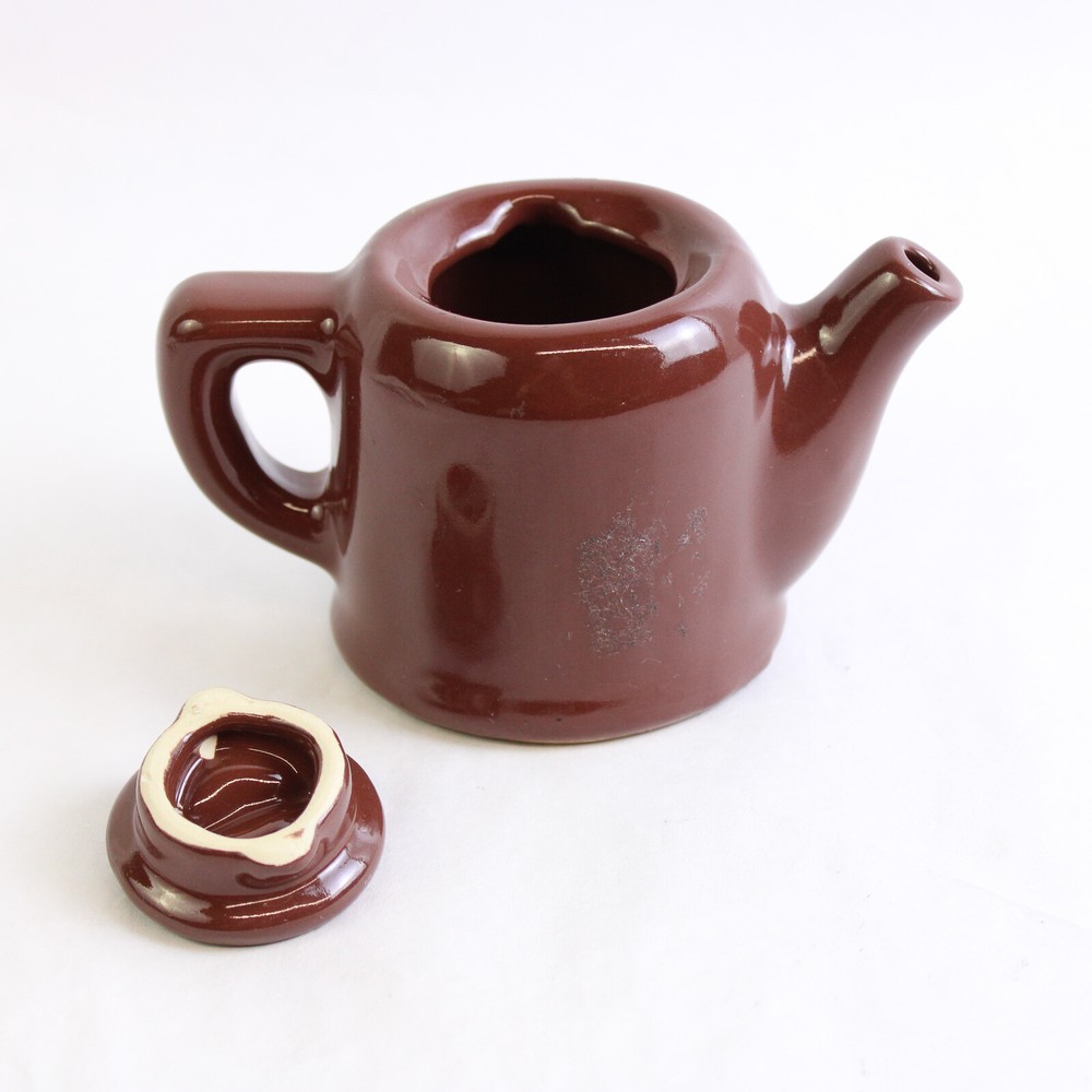 Unbranded Small Glossy Brown Teapot with Lid
