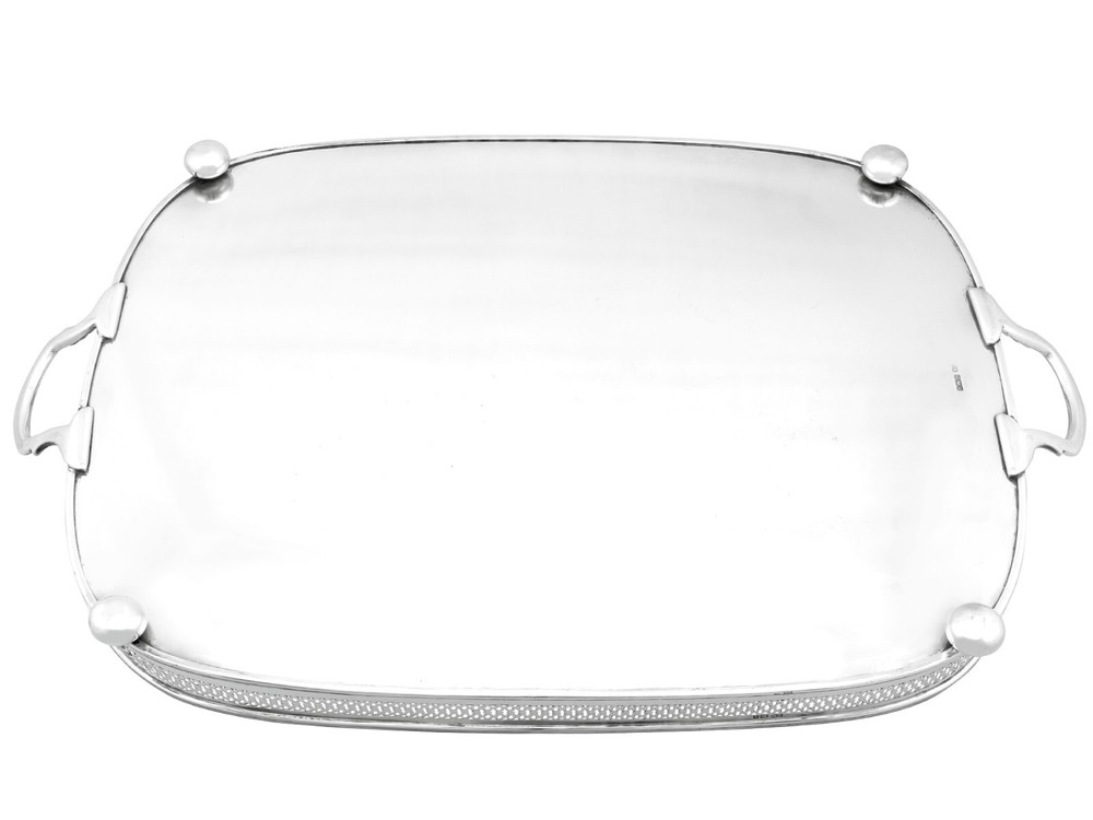 Antique Sterling Silver Gallery Tea Tray