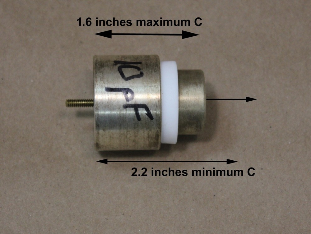 variable capacitor piston VHF UHF neutralizing high voltage high current 2-10pF