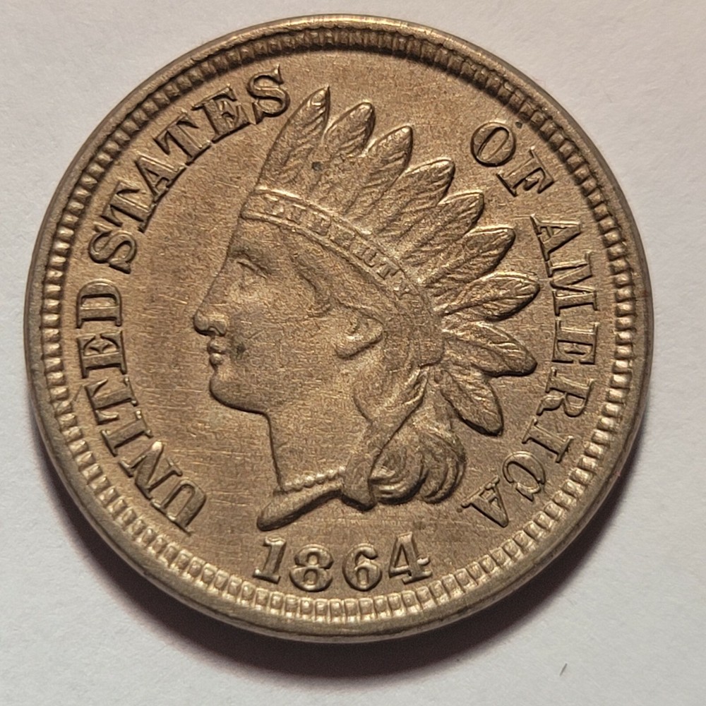 1864 copper nickel indian head penny