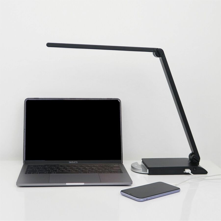 Lorell LLR13202 8W SMD LED Task Light USB Dimmable Black