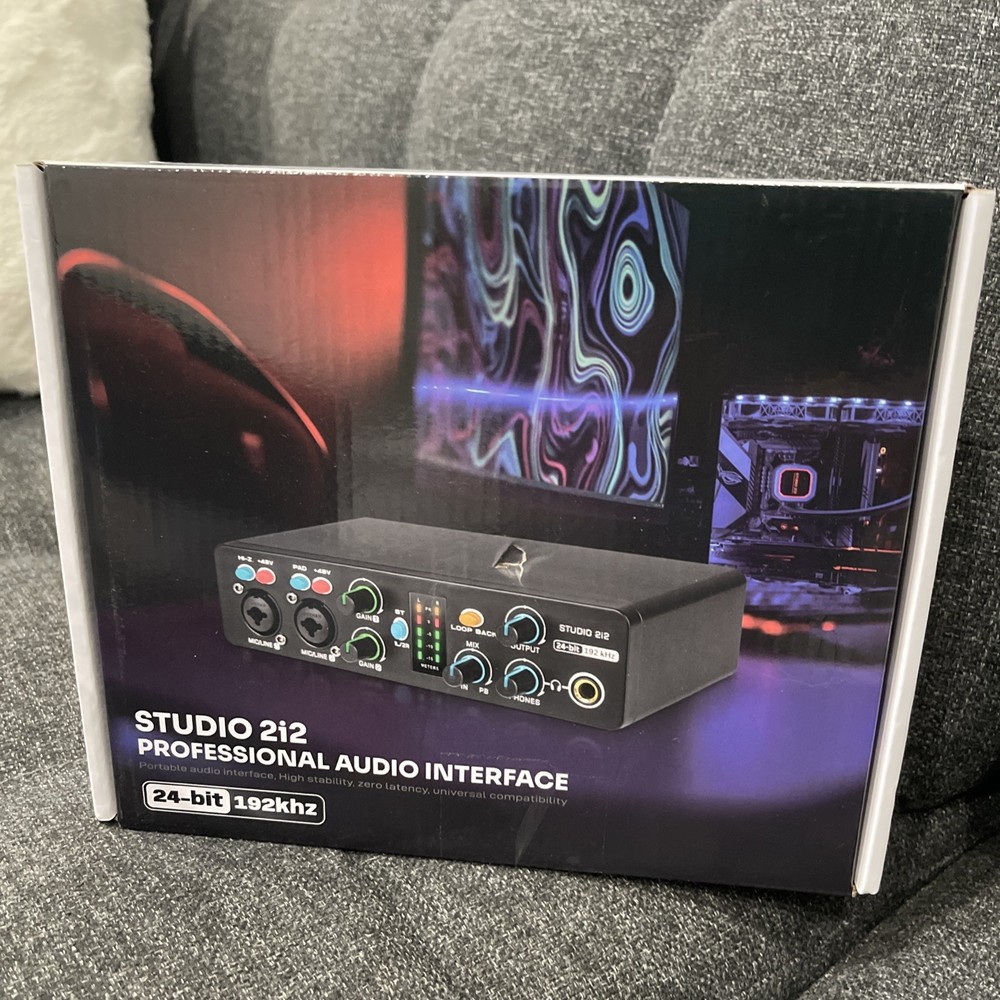 Bolanle Studio 2i2 Audio Interface 24-bit/192kHz, 2 Channel Portable USB