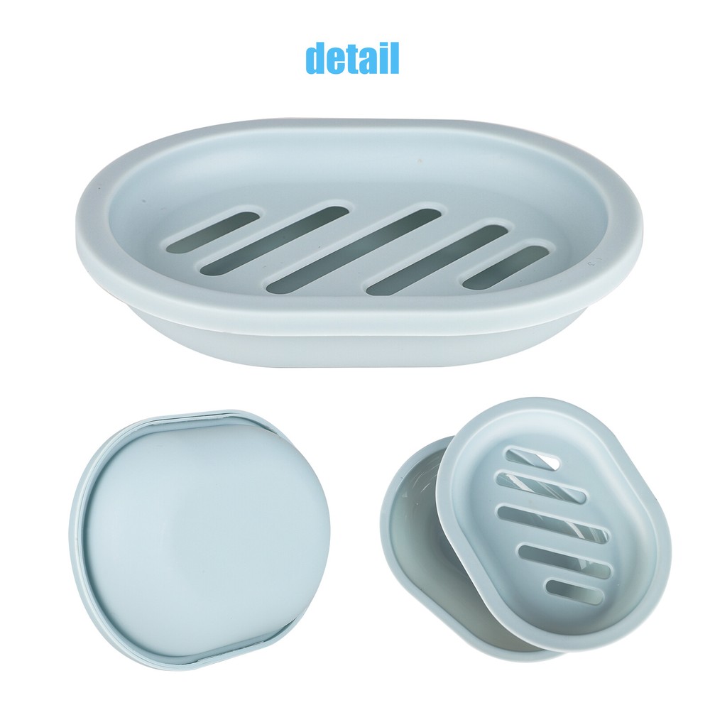 Soap Dishes Holder Self Drain Container Case Bath Shower Basket Storage Box