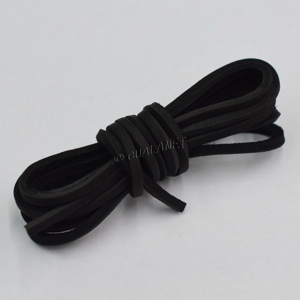 ONE PAIR BLACK - 72" Rawhide Leather Shoelaces Strings Boat Shoe Boot Laces