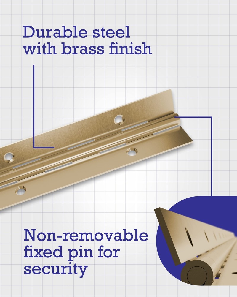 851064 Continuous Pin 24" x 1-1/2" Brass