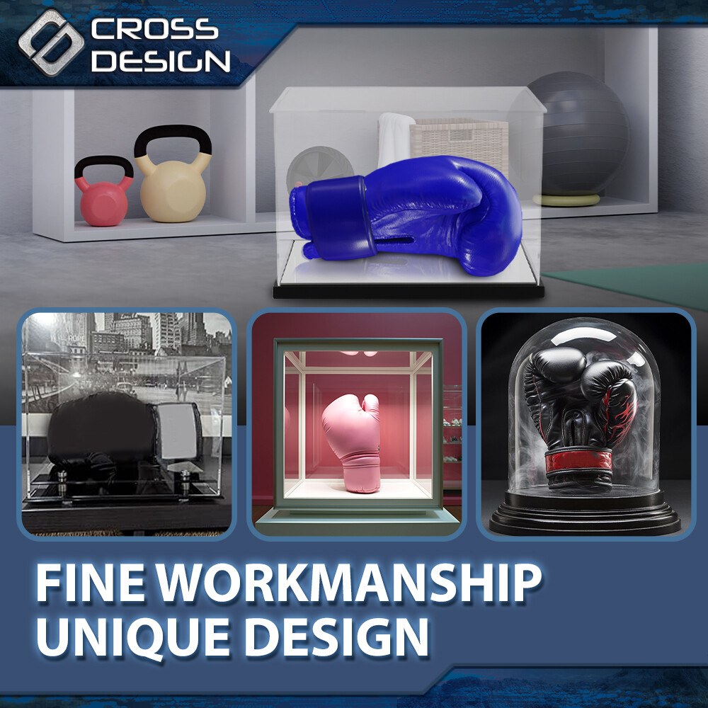 Clear Single Boxing Glove Horizontal Display Case