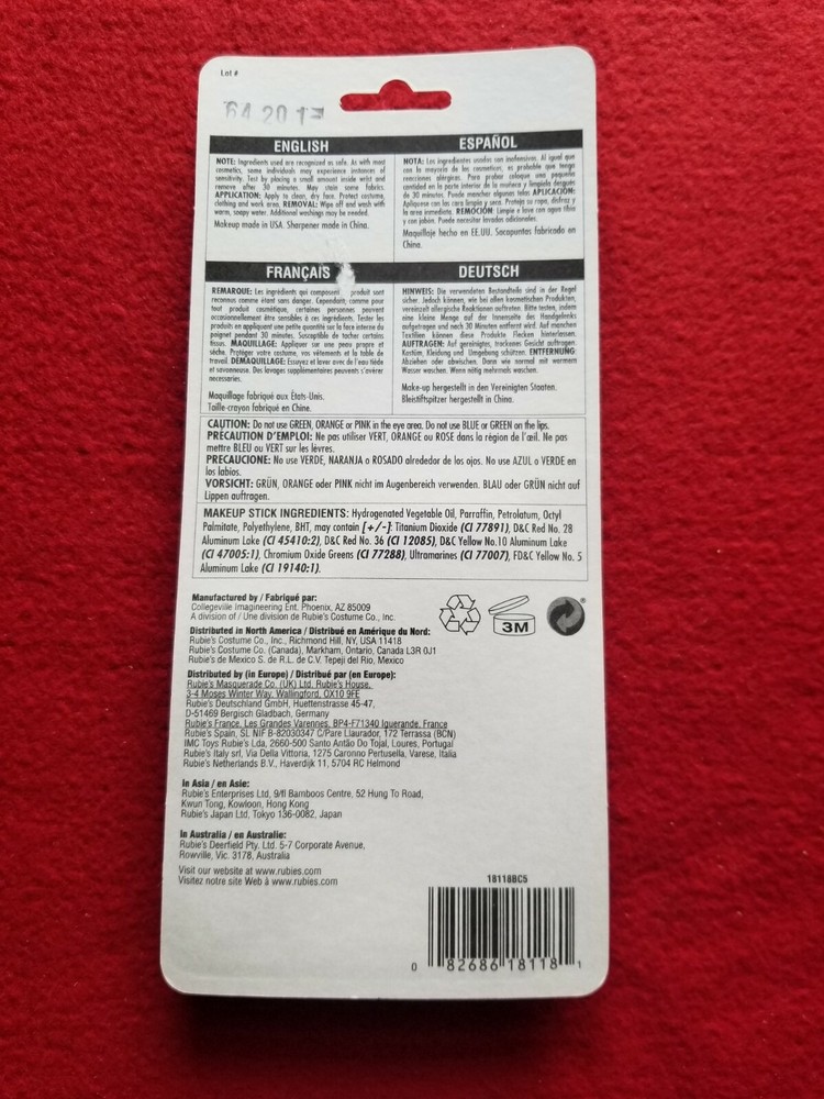 Neon Stick Halloween Clown Makeup