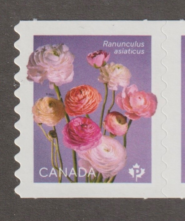 Canada 2023 Ranunculus - MNH se-tenant pair from coil
