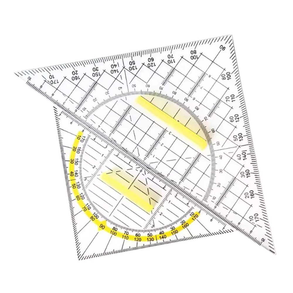 2 Pieces Set Square Protractor Triangular Ruler for School Classroom Student