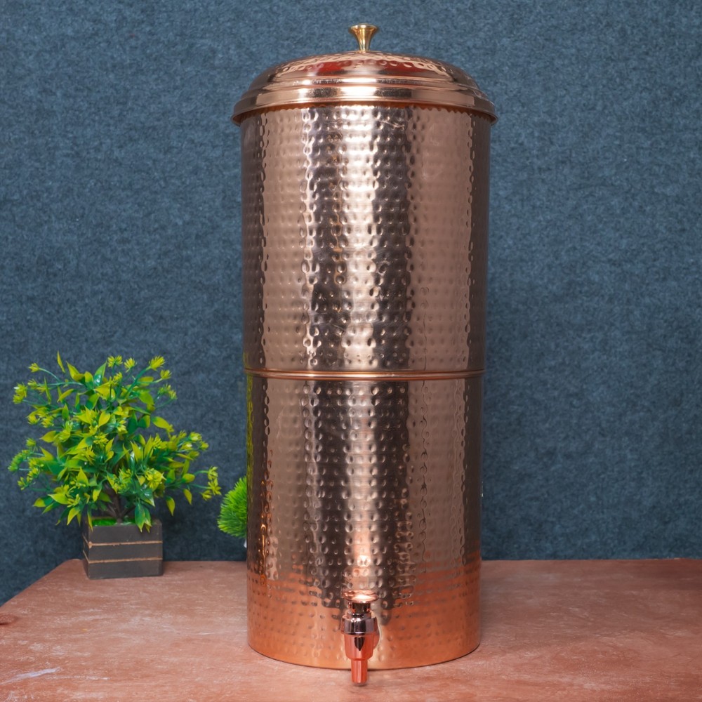 Handcrafted Hammered Copper Water Filter Dispenser – Natural Water Purification