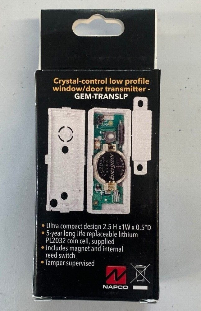 Napco Gemini Wireless Low-Profile Window Door Transmitter GEM-TRANSLP