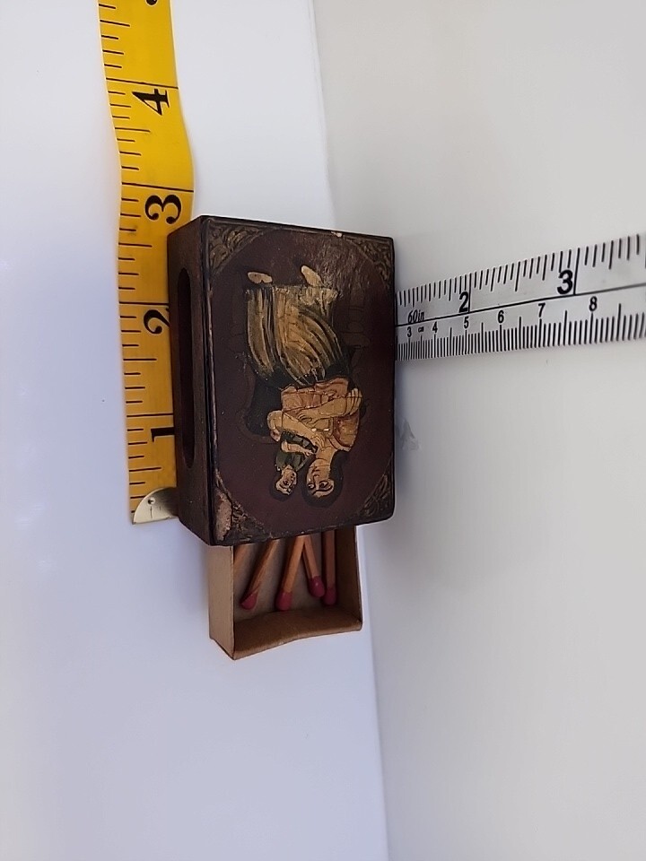 vintage matches wood box