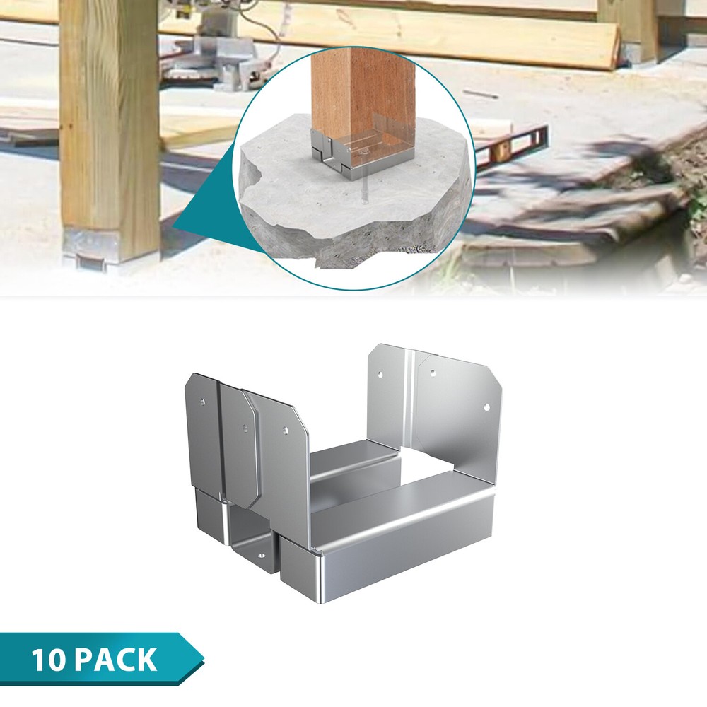 10Pcs 4x4 Concrete Deck Post Anchor Base Adjustable Metal Post Bracket Post Base