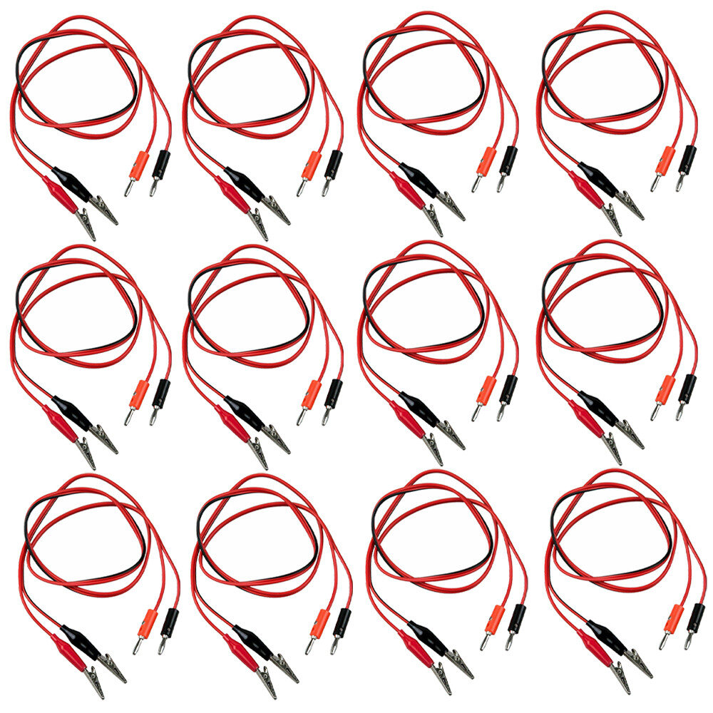 24pcs Double Ended Crocodile Wire Alligator Clip Electric Test Cable Connector