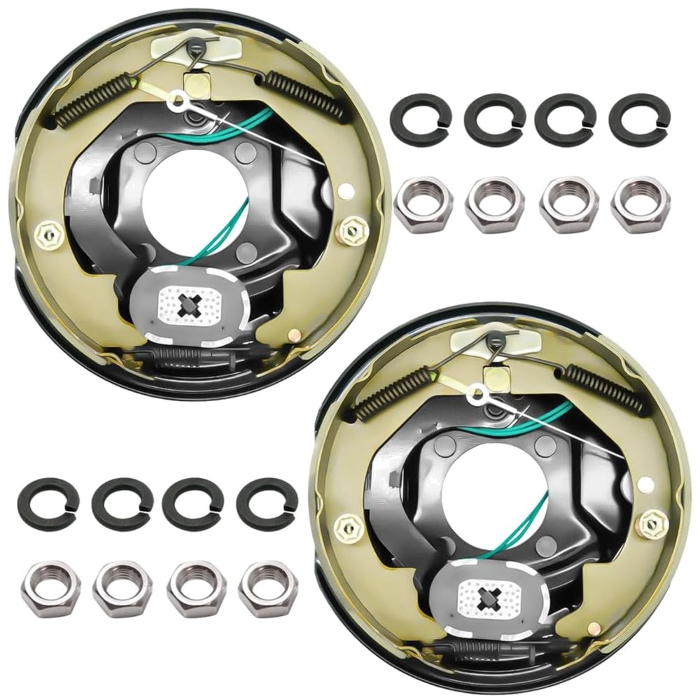 10" x 2-1/4" Self-Adjusting Electric Trailer Brake Assembly Kit for 3500 lbs