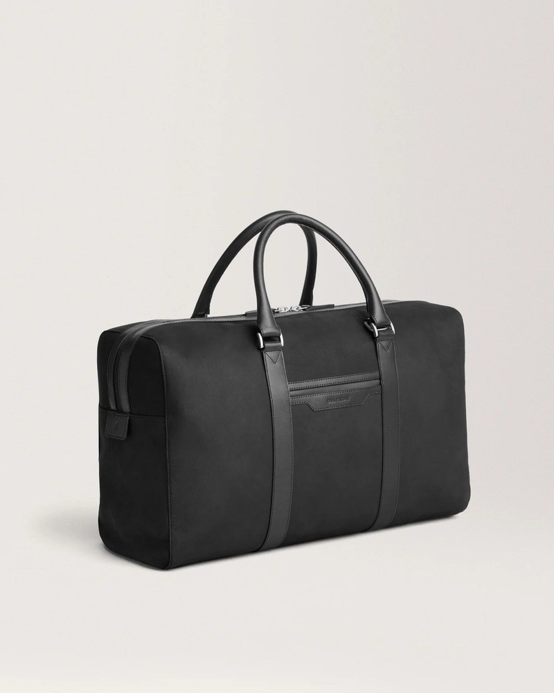Carl Friedrik Compact Weekender – Black Nubuck Leather