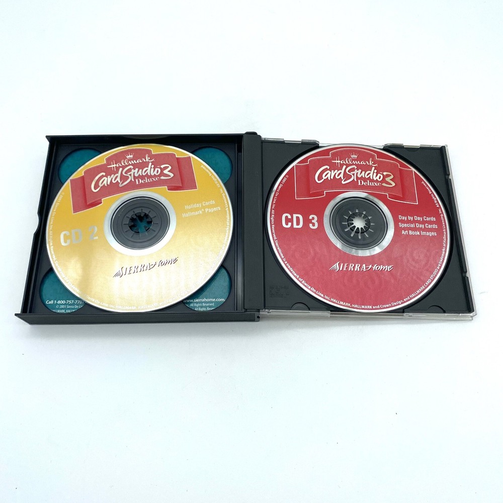 Hallmark Card Studio 3 Deluxe 3 CD Box Set Sierra On-Line Software 2001