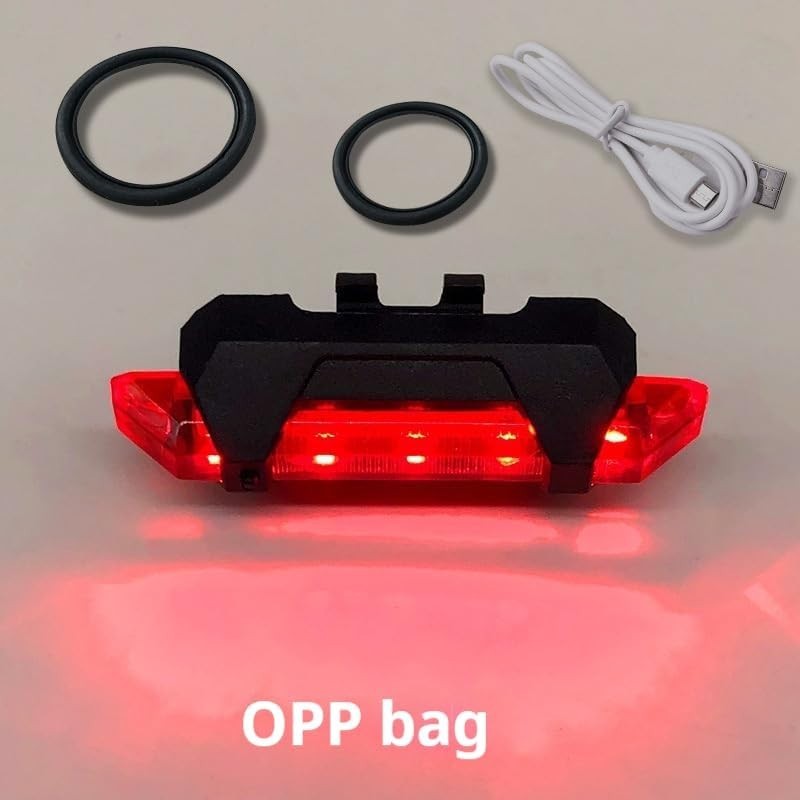 Bicycle Headlight USB Rechargeable Night Riding Tail Super Bright Light Warni...