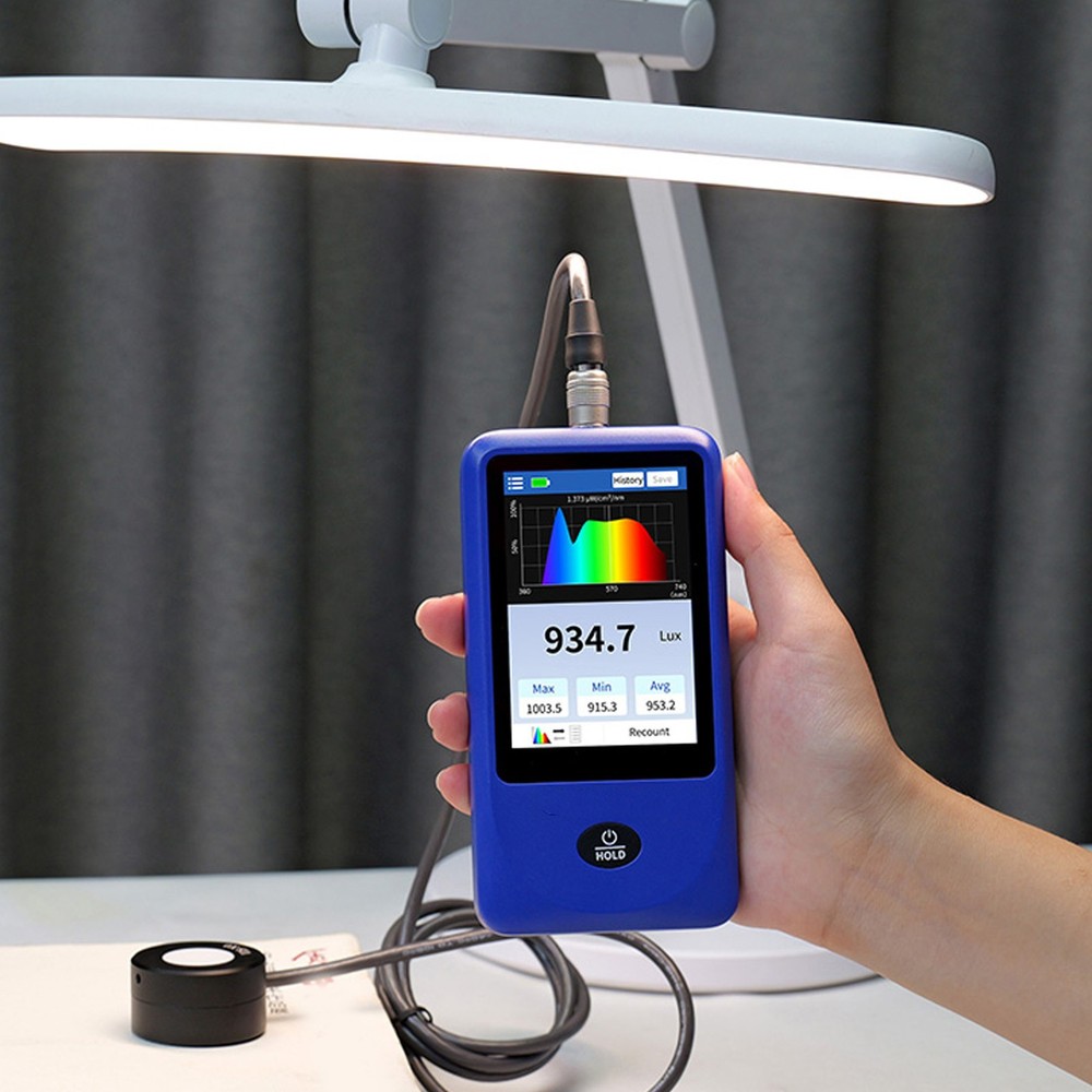 Light Spectrum Meter Handheld Spectrometer Illuminance Meter Curve