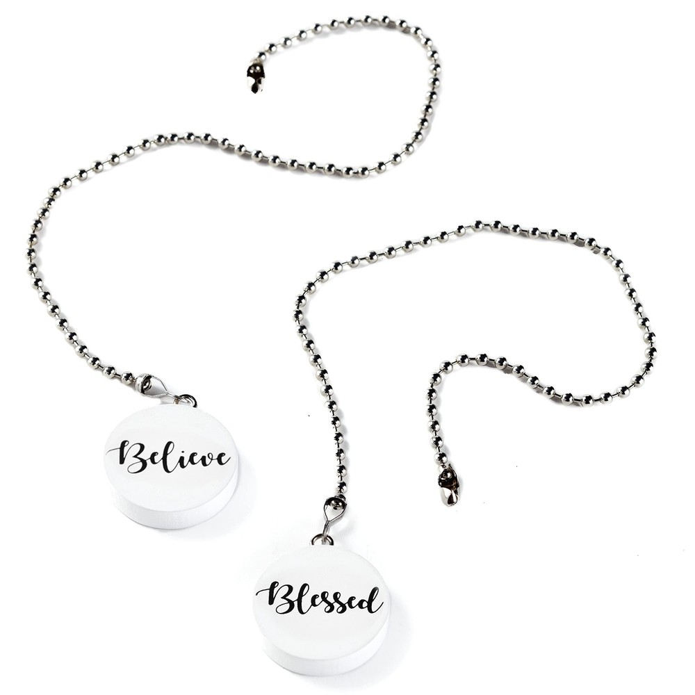 Sentiment Decorative Hardware Collection - White Set of 2 Fan Pulls