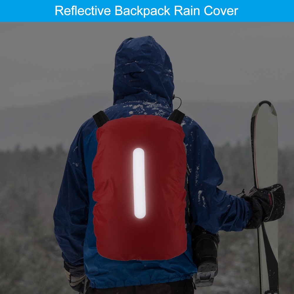 55-65L Waterproof Backpack Rain Cover with Vertical Strap L Red