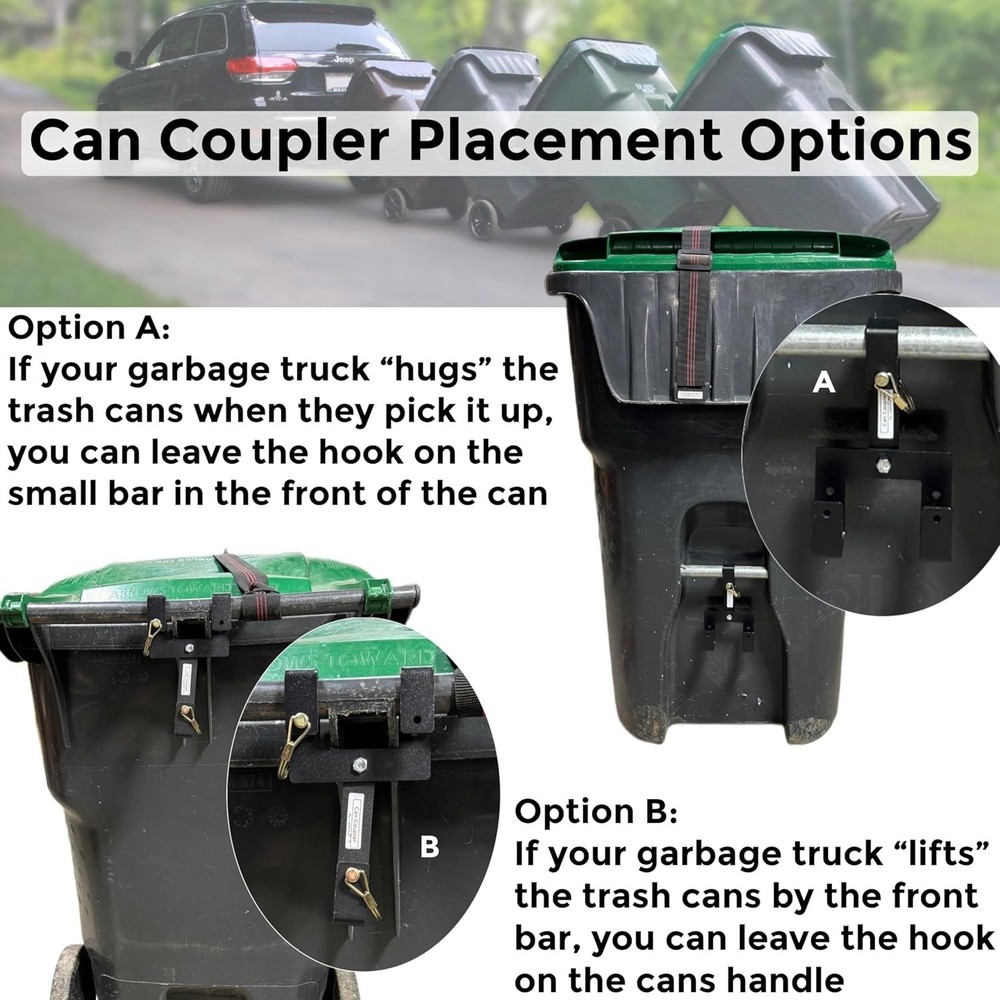 Durable Universal Can Coupler for Efficient Trash Container Handling - 100 lbs