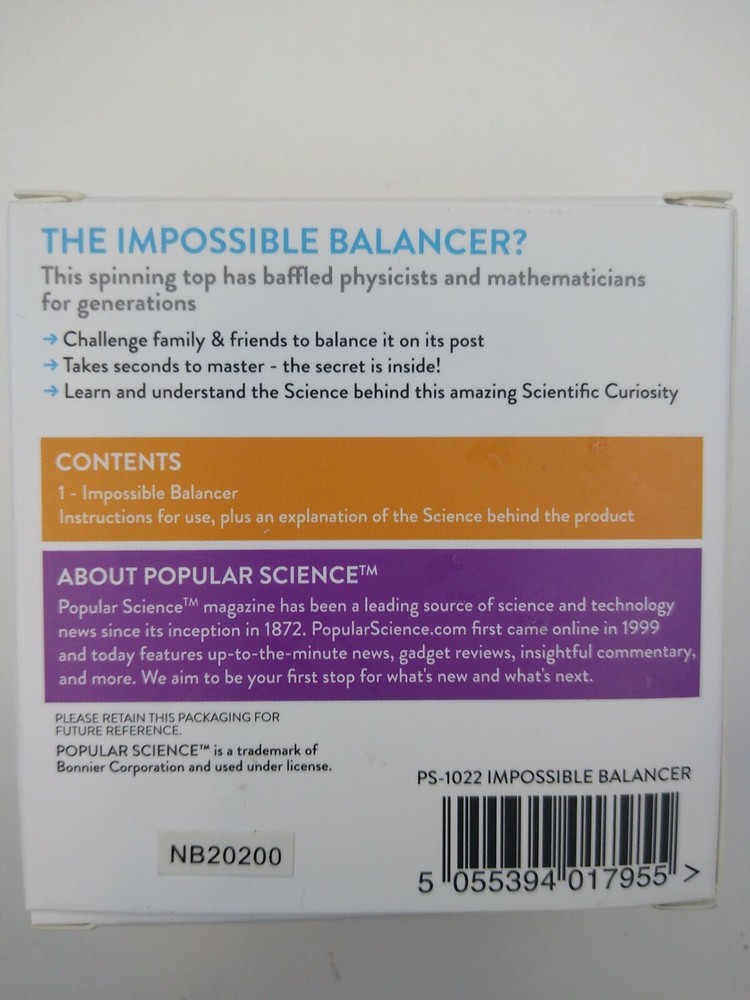 Popular Science The Impossible Balancer~New in Box~STEAM