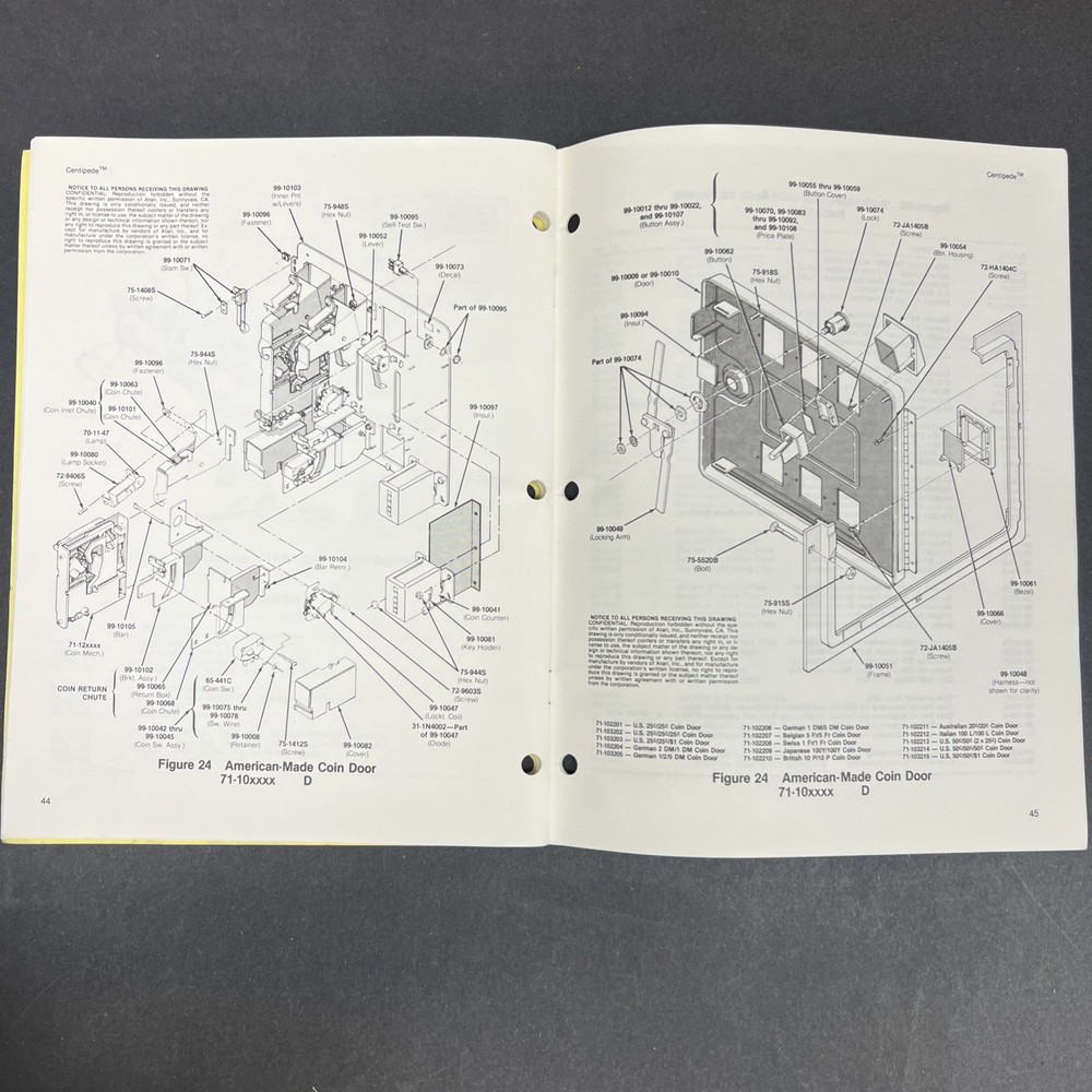 ORIGINAL-ATARI-CENTIPEDE-OPERATION, MAINTENANCE & SERVICE MANUAL