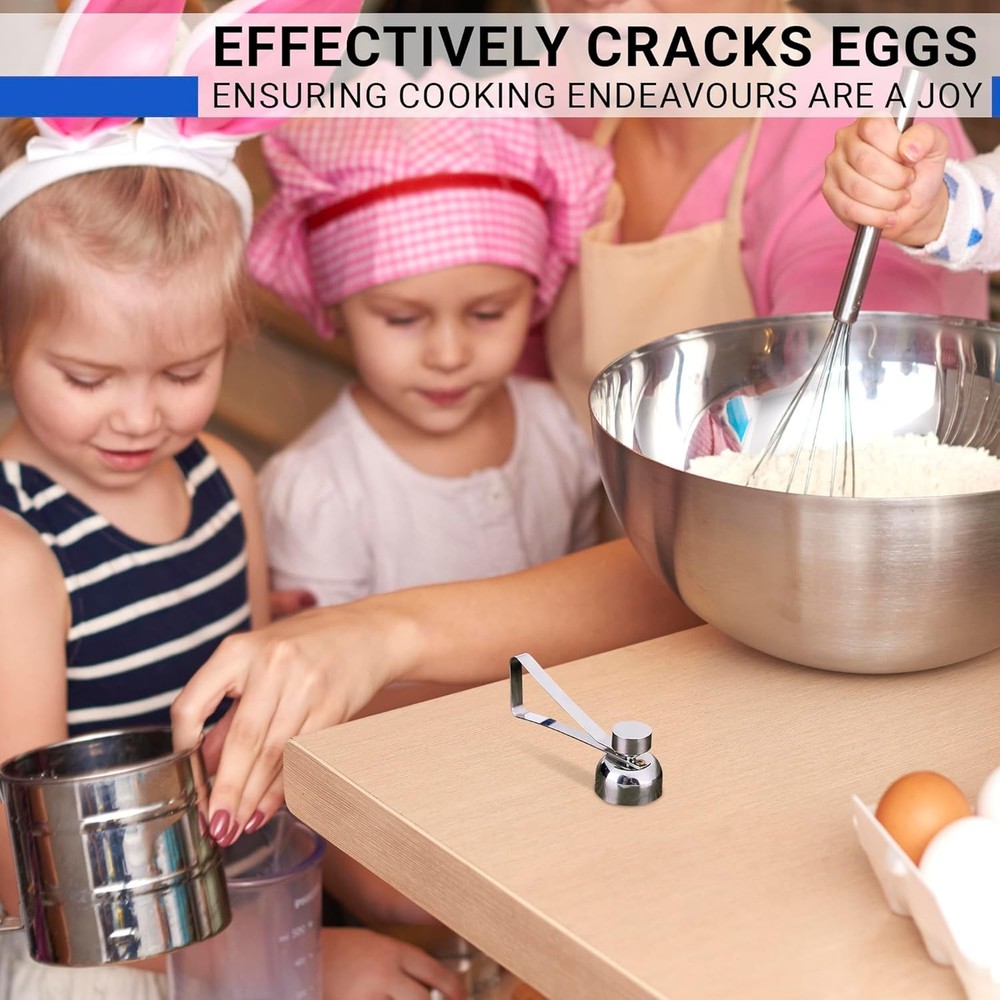 Egg Cracker Tool for Raw Eggs - Stainless Steel Shell Opener
