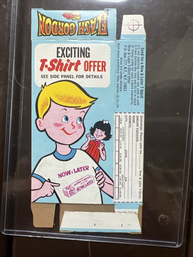 1978 Flash Gordon #4 candy box - FLASH fires Ray-Gun - King Features Syndicate