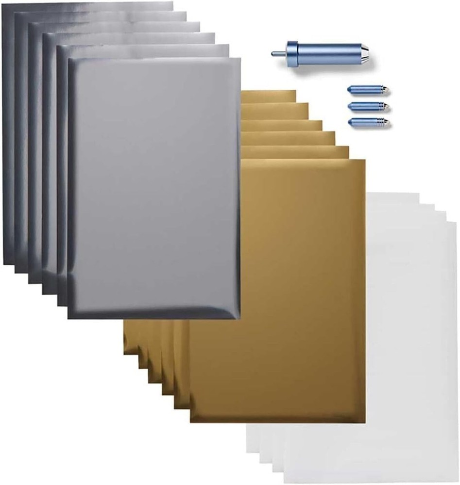 Foil Transfer Kit, Includes 12 Foil Transfer Sheets, 3 Tools in 1 with Interc...