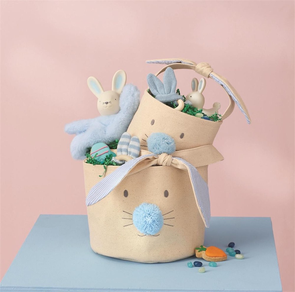 Mud Pie - Blue Bunny Face Easter Basket - Small