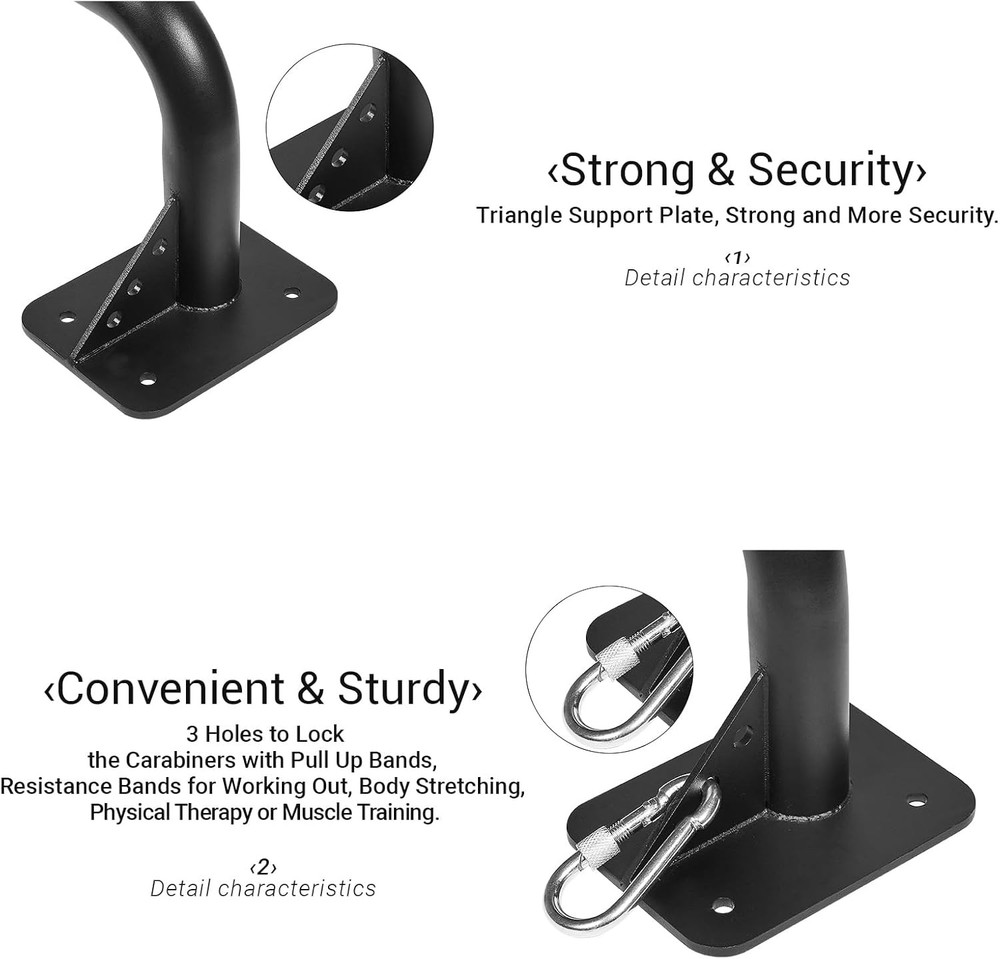 Wall Mounted Doorway Pull Up Bar Heavy Duty Strength Training Pull-Up Bars